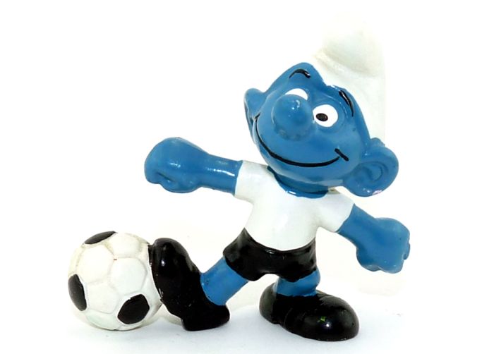 Schlumpf mit Fußball Bully Sammelfigur 1981 Bullyland