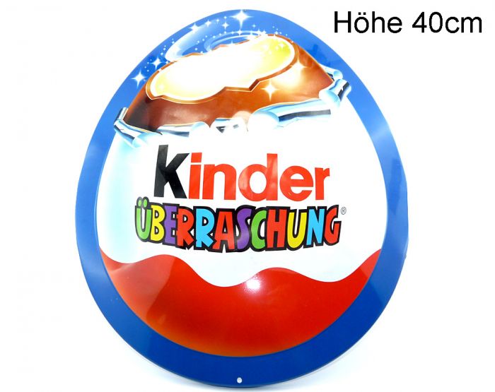 Retro - Eiförmiges Blechschild vom Kinder Überraschungsei. Höhe 40cm und in Top Zustand