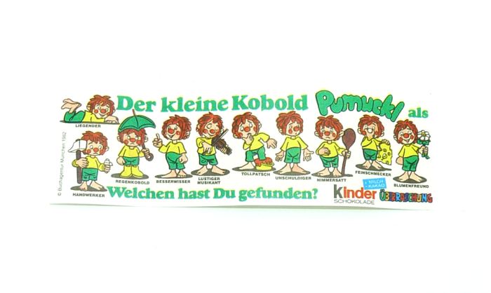 Beipackzettel der Serie Der kleine Kobold Pumuckl im tollen Top Zustand