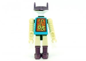 Jack mit weißen Armen und Beinen und allen Aufklebern aus der Serie "Weltraum Roboter von 1987"