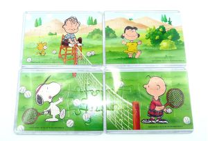 Superpuzzle inkl. Beipackzettel von Snoopy Peanuts beim Tennis von 1993