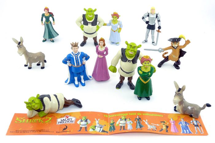 SHREK 2 Figurensatz mit allen 12 Figuren der Serie und Beipackzettel  [DreamWorks]